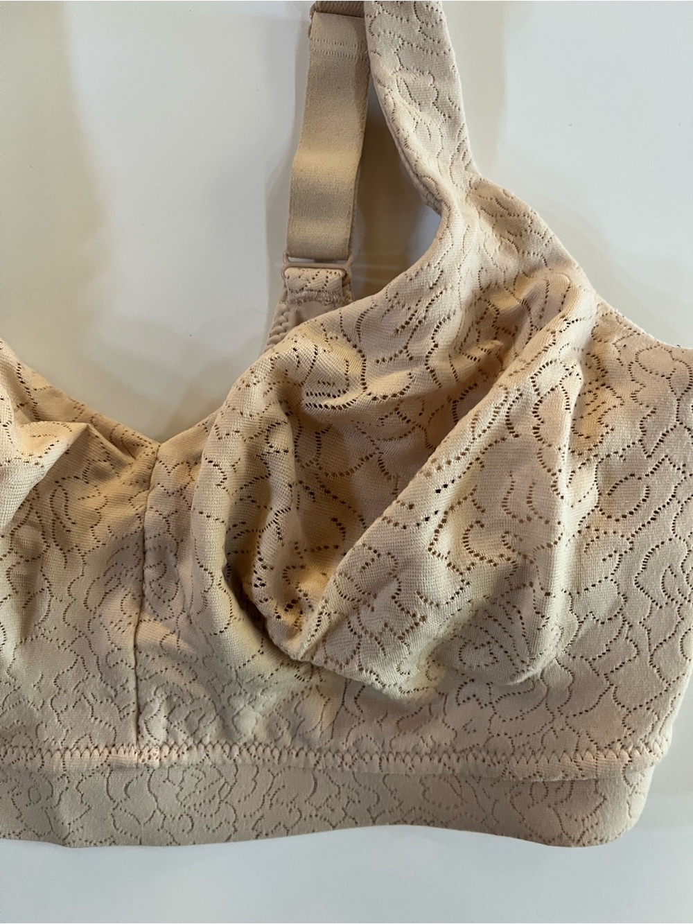 Wacoal Inside Job Beige Sand Lace Wireless Wire Free Comfort Bra size 34G - Picture 3 of 8
